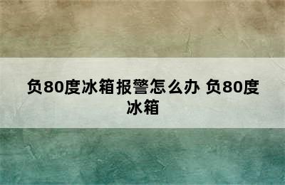 负80度冰箱报警怎么办 负80度冰箱